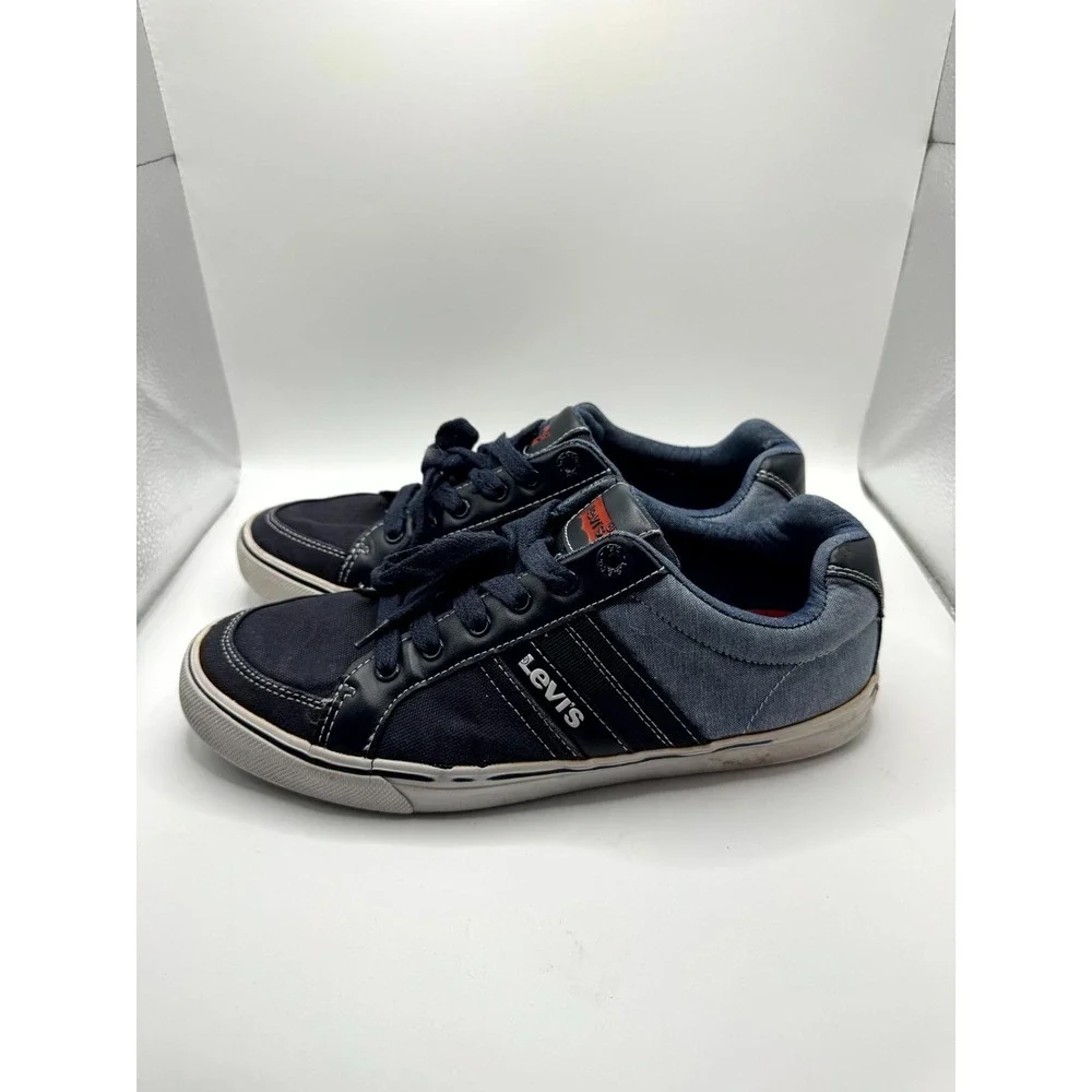 Levi's Chambray 517435U80 Mens 8 Sneaker Navy Blue Low Top Lace Up Casual Shoes